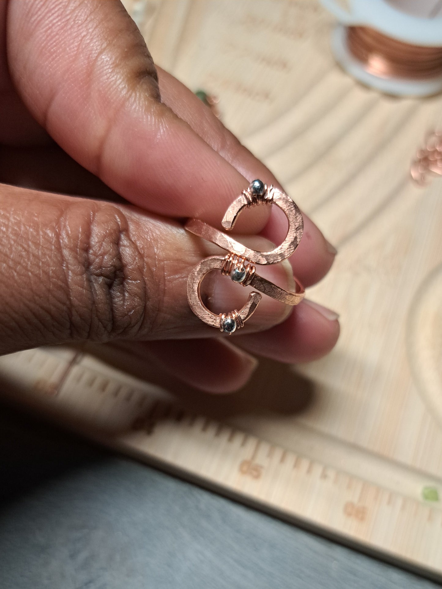 8:8 Alignment | Copper & Hematite Adjustable Ring