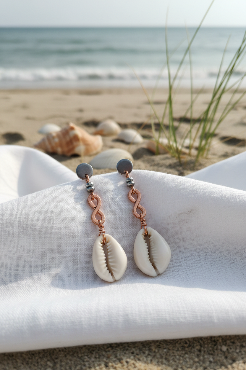 She Is- Cowrie Shell Earrings