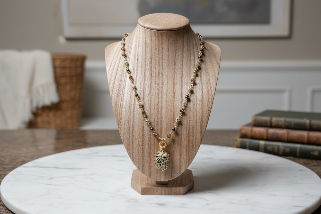 Linking Chain | Tiger's Eye, Hematite, & Dalmatian Jasper Necklace