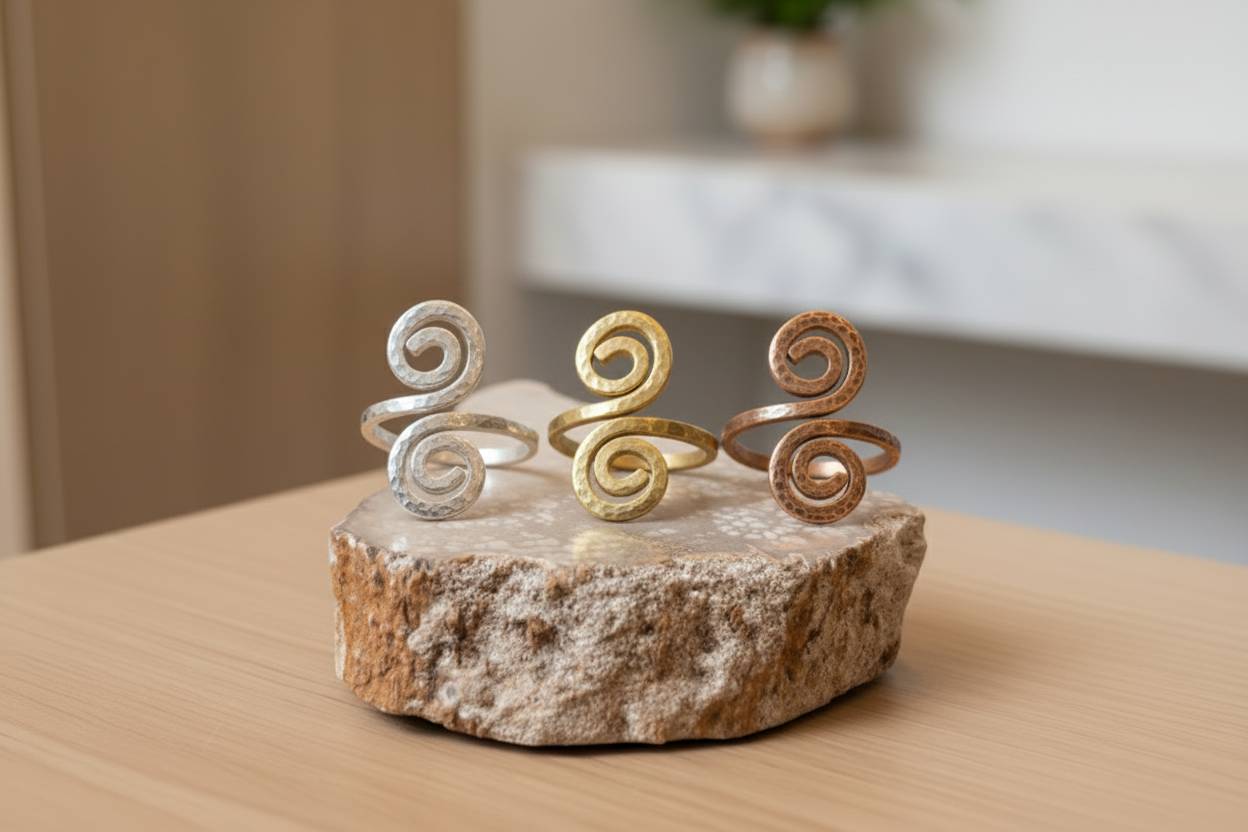 Heaven & Earth Double Spiral Ring