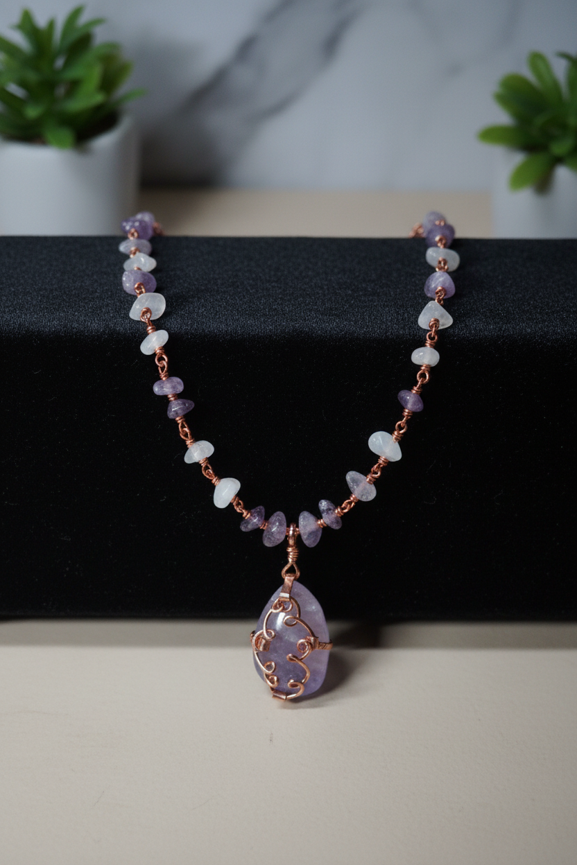 Royal Amethyst | Handmade Copper & Amethyst Pendant Necklace