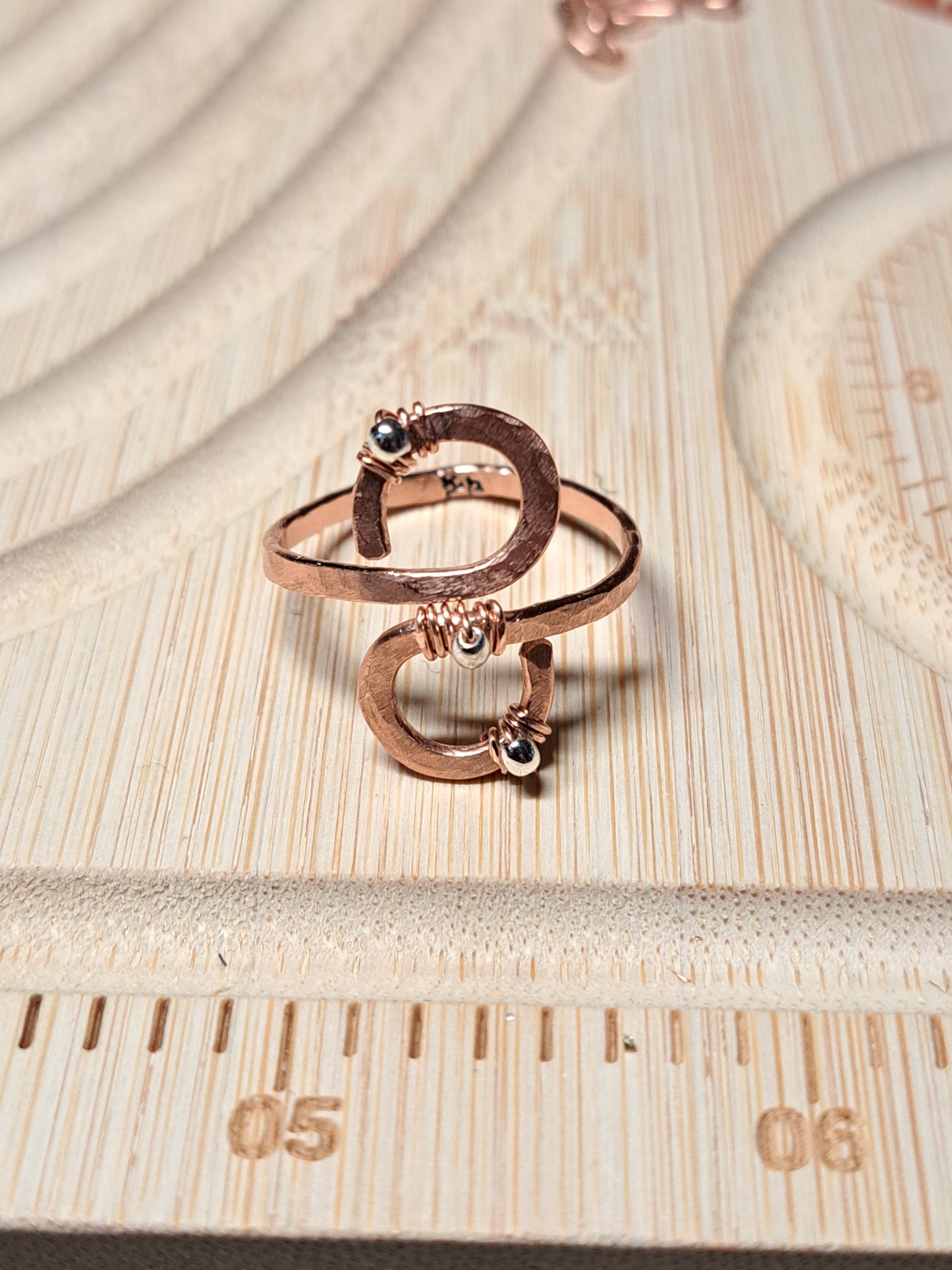 8:8 Alignment | Copper & Hematite Adjustable Ring