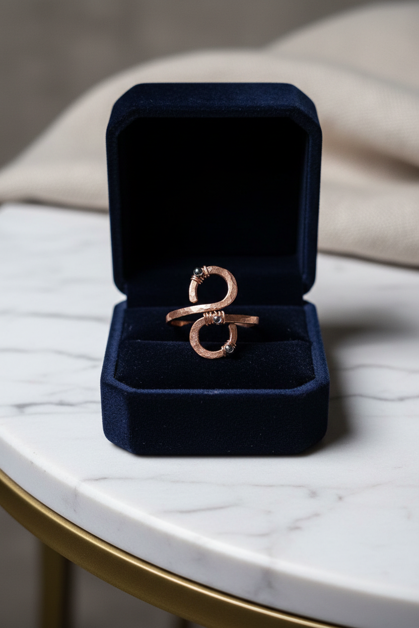 8:8 Alignment | Copper & Hematite Adjustable Ring