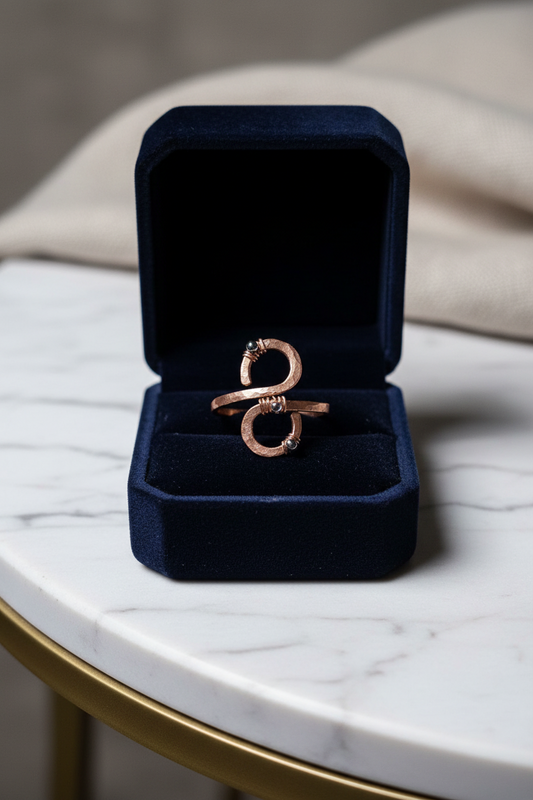 8:8 Alignment | Copper & Hematite Adjustable Ring