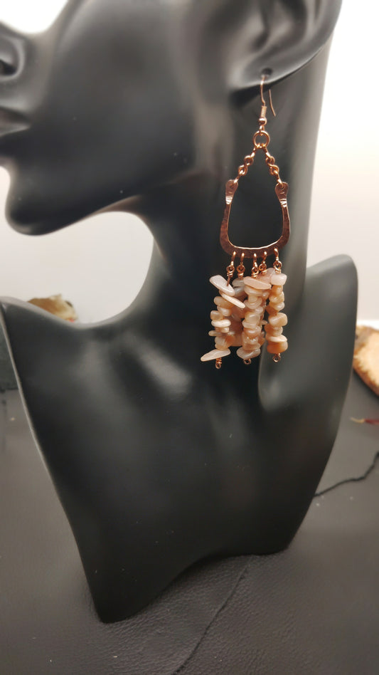 Earrings- Hammered with Sunstone