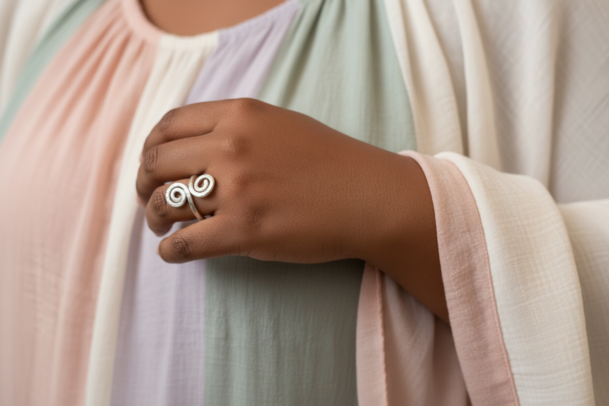 Heaven & Earth Double Spiral Ring