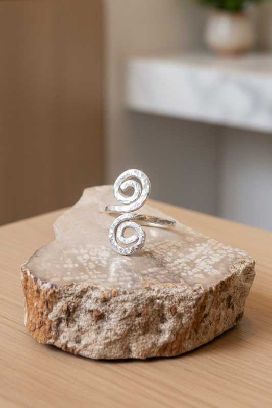 Heaven & Earth Double Spiral Ring