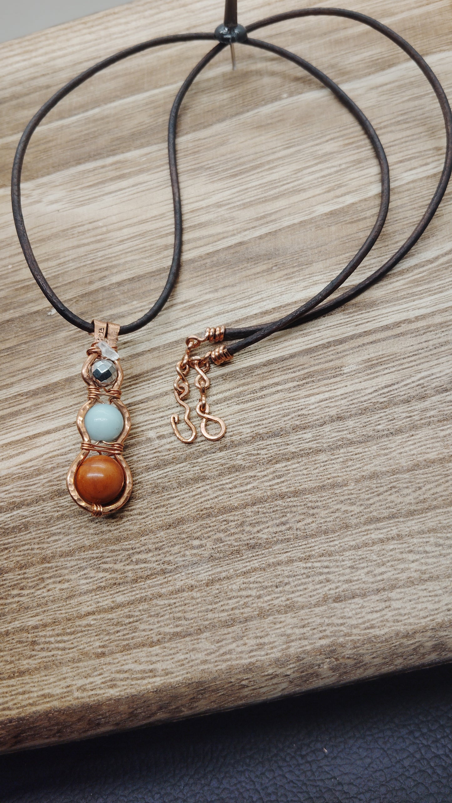 Meditate and Align- Hematite, Amazonite, and Red Jasper Necklace