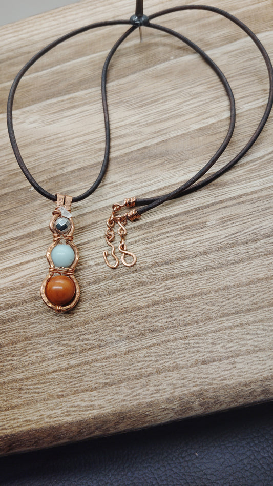 Meditate and Align- Hematite, Amazonite, and Red Jasper Necklace