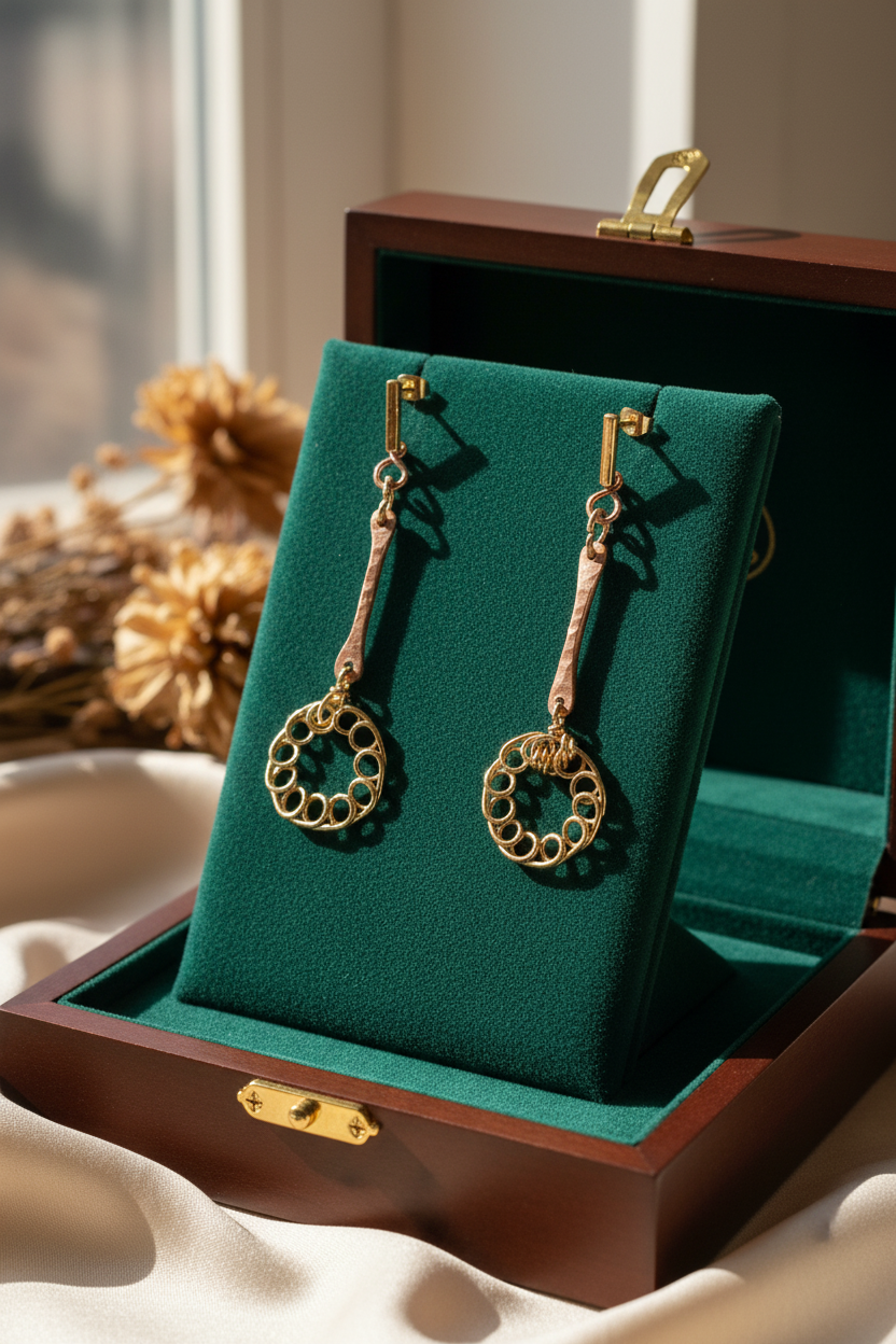 Harmonic Circle Mandala Drop Earrings