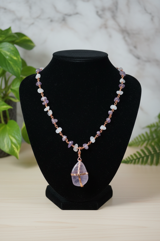 Royal Amethyst | Handmade Copper & Amethyst Pendant Necklace