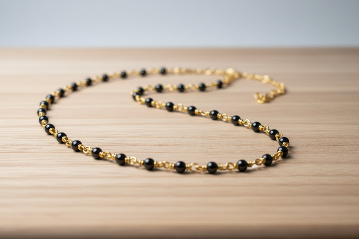 Linking Chain | Small Hematite and Brass Necklace