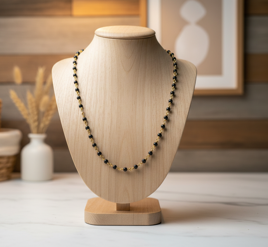 Linking Chain | Small Hematite and Brass Necklace