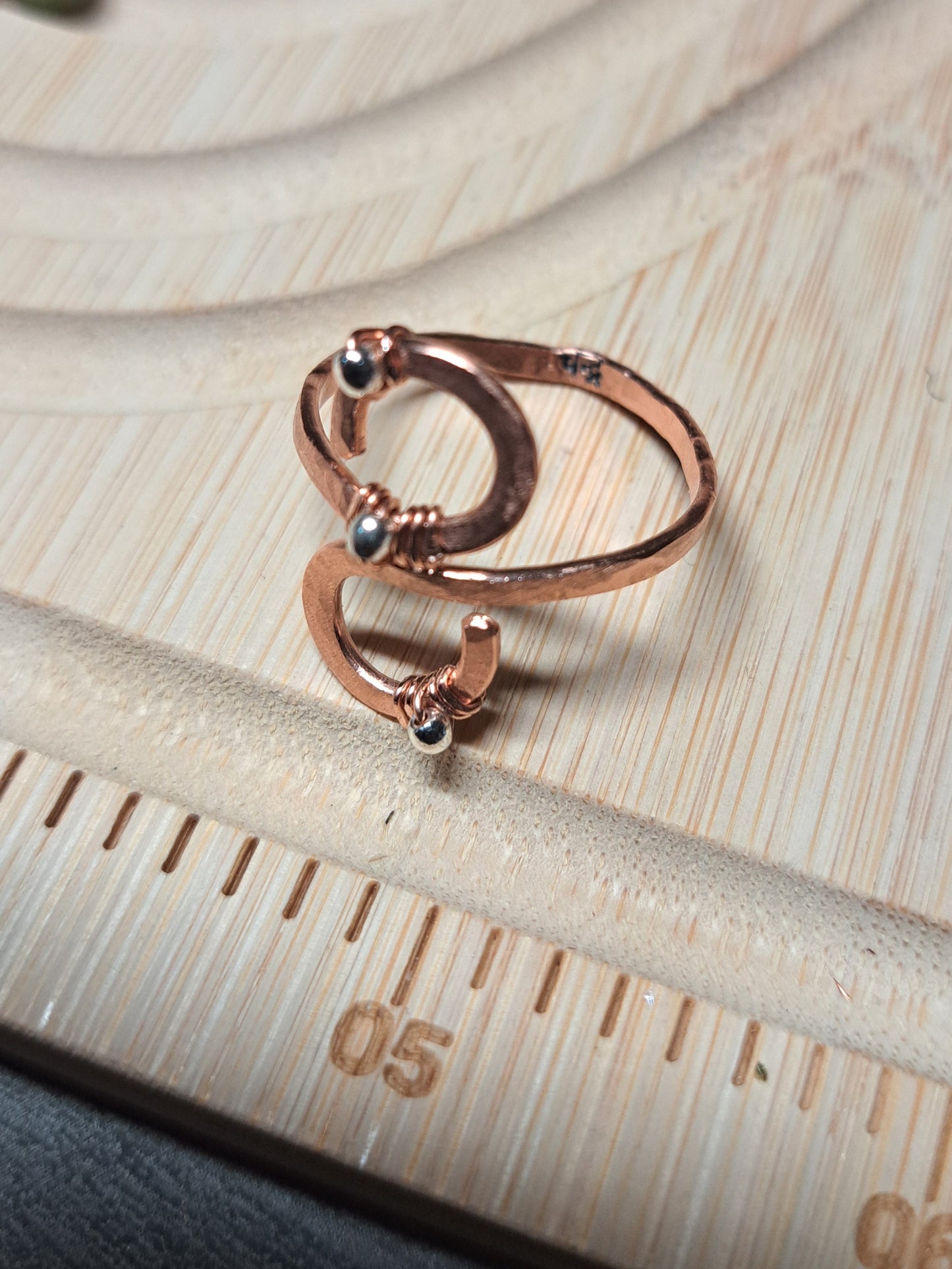8:8 Alignment | Copper & Hematite Adjustable Ring