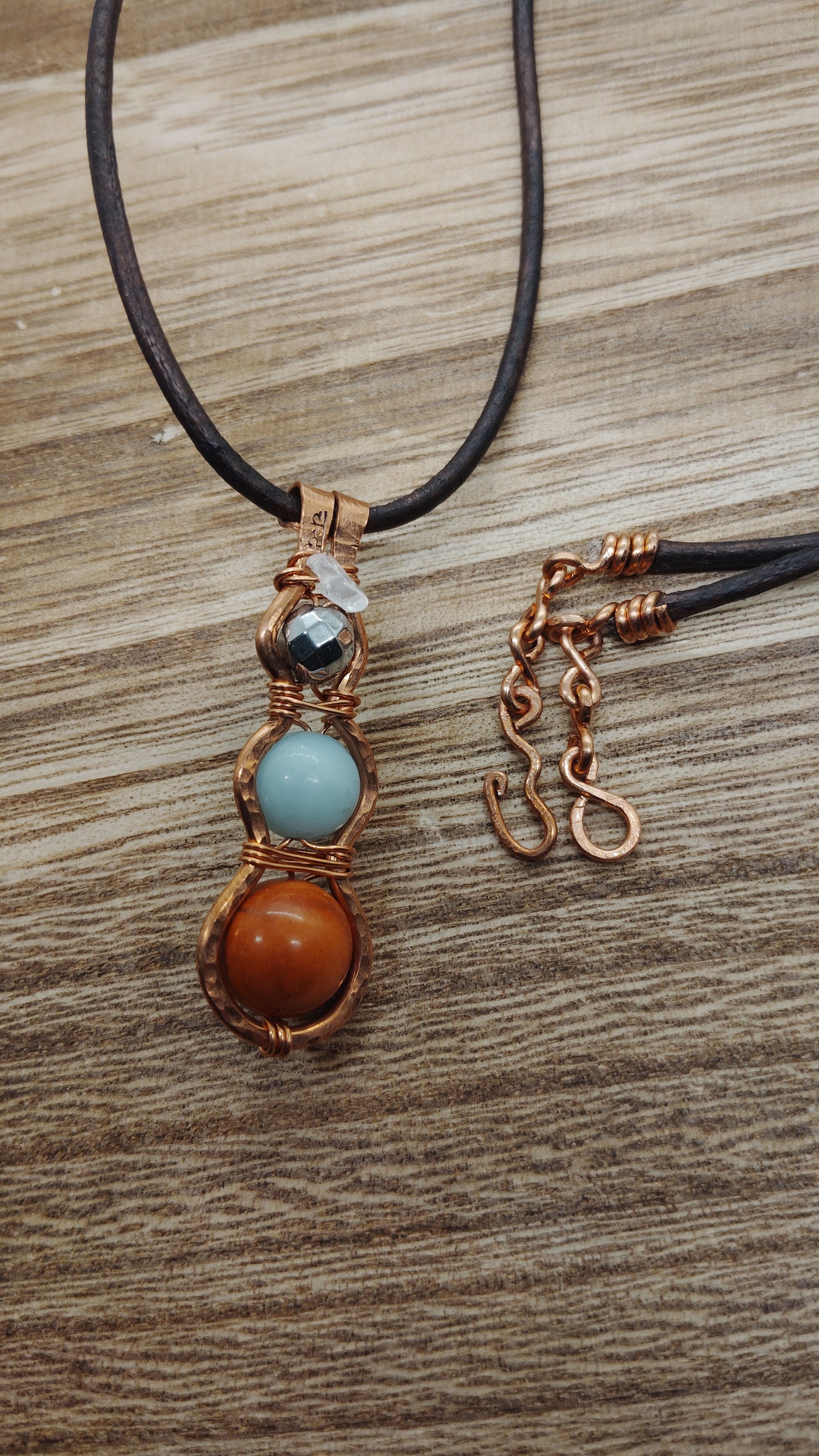 Meditate and Align- Hematite, Amazonite, and Red Jasper Necklace
